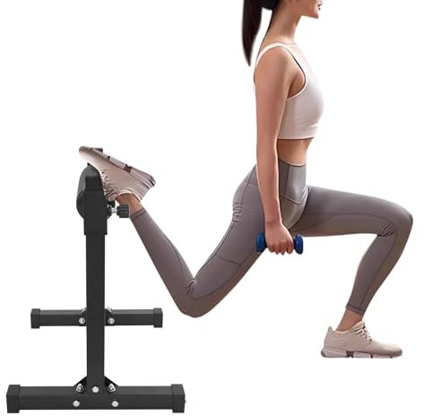 Geteilte Kniebeugenständer Verstellbarer Bulgarischer Split Squat Stand mit 9 Stufen einstellbarhöhen Single Leg Squat Roller für Kniebeugen, Beinpressen, Dehnungen 612x567x673mm