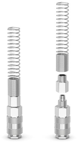 ERGAOBOY 2 pièces kit de raccord d’air industriel mâle et de prise pour tube de 8MM OD x 5MM ID, raccords de compresseur de tuyau pneumatique à ressort