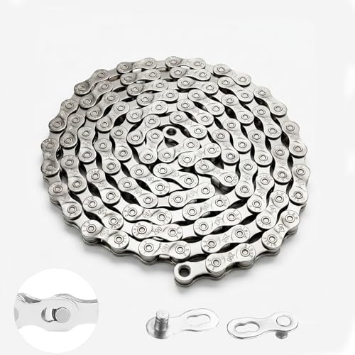AGJIQ 21/24/27 Speed Bike Chain, Bicycle Mountain Bike Chain Silver