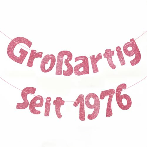 Deko 50. Geburtstag Frau Mann mit Jahr 1976, Seutgjie Girlande 50 Geburtstag Banner Jahrestag Roségold