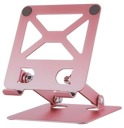 Verstellbarer, Leichter Laptopständer – Multifunktionaler, roségoldener Notebook- und Handyhalter für Schreibtisch, Büro und Arbeitszimmer • Ergonomisches Computerregal für mehr Komfort