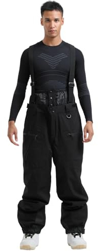 Damen Herren Skihose Langgröße Wasserdicht Schneehose Winter Winddichte Ski Hosen Für Männer Warm Gefütterte Snowboardhose Mit Verstellbarer Träger Ski Hose Skilanglaufhose Outdoorhose Mit Hosenträger