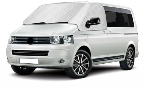 Auto Windschutzscheiben Abdeckung für VW T5 2003-2015, Faltbare Externe Thermo Scheibenabdeckung Windschutzscheibenabdeckung, Blockiert UV Strahlen Frontscheibenabdeckung