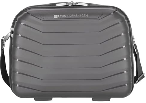 Von Cronshagen Kosmetikkoffer Halvar Beauty Case | aus stabilem Polypropylen | großes Beautycase mit Aufsteckfunktion | passend zu Halvar Koffer | mit längenverstellbaren Schultergurt (Anthra)