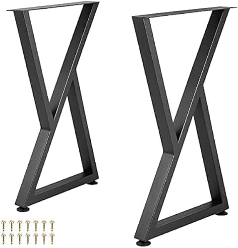 Garvee Metal Coffee Table Legs Heavy Duty,71×51cm Industrial Desk Legs for DIY, Modern Black Steel Table Legs for Dining Table, Bench, Workbench