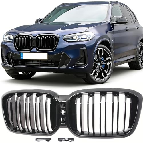 Nieren Kühlergrill für BMW X3 G01 X4 G02 LCI 21-24 Glanz Schwarz Doppelsteg Grill