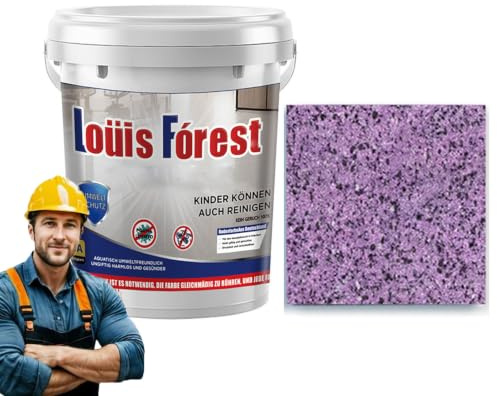 Epoxy Colored Sand Floor Paint,High Gloss Marble Finish Epoxy Floor Coating,Durable Non-Slip Waterproof Paint for Garage & Basement, Concrete (Violet, 2kg)