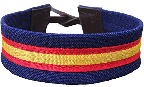 Pi2010 - Pulsera Correa de Reloj de Tela Marino con Bandera de España