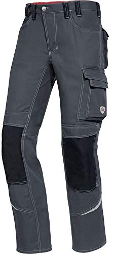 BP Comfort Plus 1803-720-5332 Arbeitshose - Gummizug im Rücken - Bundfalten - Normale Passform - Größe: 56n - Farbe: dunkelgrau/schwarz