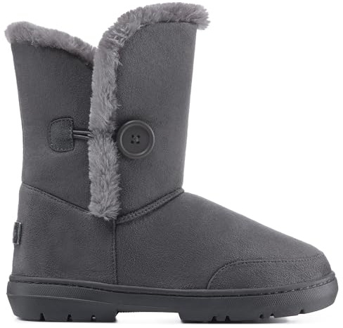 Holly Womens Single Button Faux Faux Waterproof Rain Winter Snow Boots