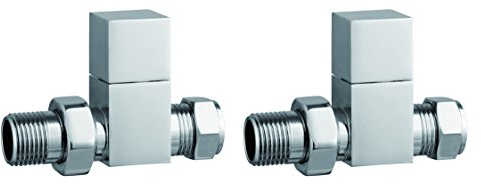 Keenware KRA-005 Square Radiator & Towel Warmer Straight Valves, Chrome