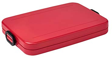 Mepal Lunchbox Take a Break flat – Nordic red – 900 ml Inhalt – Brotdose für die Laptoptasche – für bis zu 4 Butterbrote – spülmaschinenfest, ABS, 800 ml