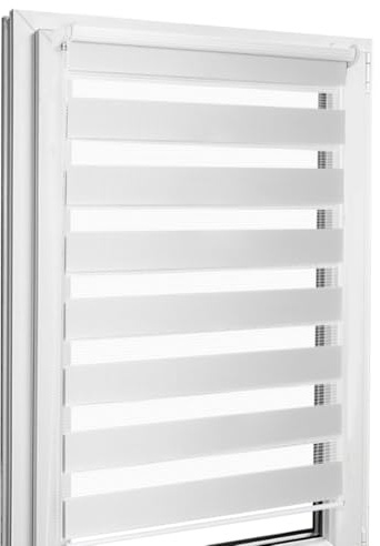 Home-Vision Premium DuoRollo Klemmfix ohne Bohren Weiß B65 x H150cm | Doppelrollo mit Klemmträgern für Fenster & Türen Lichtschutz Tag & Nacht Rollos einfache Montage