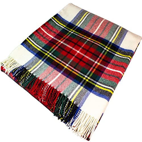 100% Lammwolle Karierte Warme und Weiche Decke Werfen Schottisch Tartan Stewart Dress Modern Reisedecke Plaid Picknick Teppich