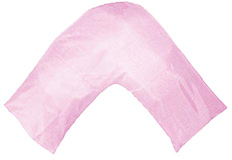 Gyulin Seidig weicher Satin-Umschlag-Stil, V-förmig/Tri/Bumerang-Kissenbezug, Kissenbezug, Kissenschutz für orthopädische/Schwangerschafts-/Stillkissen, nur Bezug, ohne Füllung, Rosa