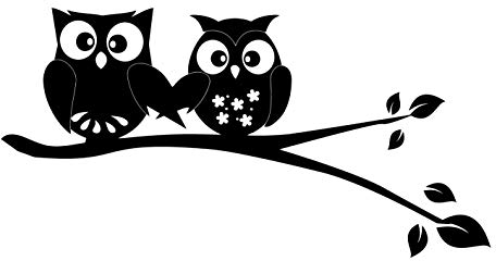kleb-Drauf | 1 Eulenpaar | Schwarz - matt | Wandtattoo Wandaufkleber Wandsticker Aufkleber Sticker | Wohnzimmer Schlafzimmer Kinderzimmer Küche Bad | Deko Fenster Fliese Tür Glas Wände