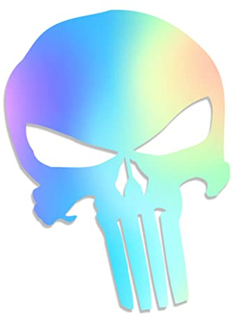 Decus Shop Punisher Totenkopf L 0287 (Oil Slick Hologramm) // Sticker OEM JDM Style Aufkleber