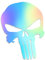 Decus Punisher Totenkopf L 0287 (Oil Slick Hologramm) // Sticker OEM JDM Style Aufkleber