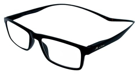 Montana - Lesebrille Montana MR59 mit Magnetverschluss, zum Befestigen um den Hals, Uni, mattschwarz, sehr praktisch – Lupe: +3,0