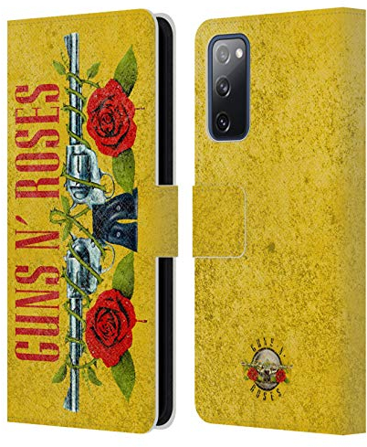 Head Case Designs Offiziell Zugelassen Guns N' Roses Pistolen Vintage Leder Brieftaschen Handyhülle Hülle Huelle kompatibel mit Samsung Galaxy S20 FE / 5G