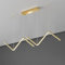 MHXZKHL Wellig LED Pendelleuchte, Modern Nordisch Insellicht Einstellbar Linear Hängelampe Deckenleuchte Für Küche, Esstisch,Gold+Natural White-90cm 26W