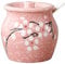 Sucrier japonais en céramique avec couvercle et cuillère (rose)