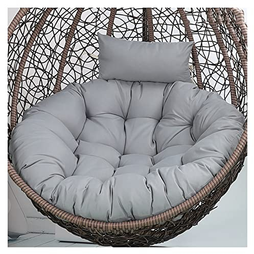 PPGE Sitzkissen für Hängesessel, Hängestuhl Kissen Rund, Hängendes Ei Stuhlkissen Dicker, Schaukel Hängekorb Sitzkissen, Hängesessel Kissen, Auflage Outdoor/Indoor für Häng(Size:125 cm,Color:Grau)