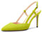 Aachcol Mujer Sandalias Puntiaguada Punta Correa Tobillo Slingback Aguja Alto High Heel Dress Zapatos Pumps de Boda Ante Verde Lima 8.5 CM 39 EU