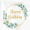 Sprinlot 40 Stück Servietten Geburtstag Eukalyptus, Servietten Salbeigrün, Happy Birthday Servietten, Servietten Eukalyptus Grün, Geburtstagsdeko Tisch Servietten Tischdeko Geburtstag Frau Mann