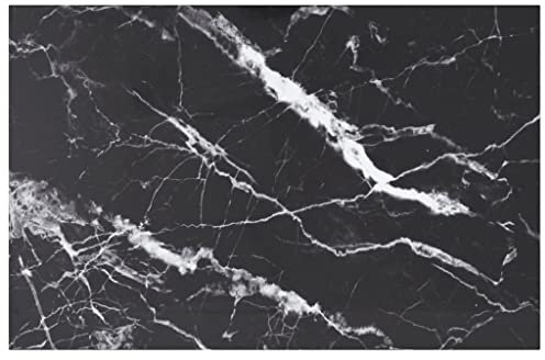 homiuse Tablero de Mesa Vidrio Templado diseño mármol Negro 100x62 cm Tablero para Escritorio Es Ideal para Mesas De Comedor Mesas De Centro Mesas De Jardín Seguro Y Duradero Diseño De Mármol