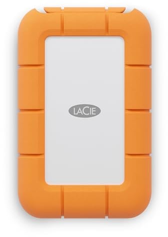 LaCie Rugged Mini externe SSD 4TB, 40 Gb/s, 2.000 MB/s,kompatibel mit PC / Mac / iPad / Thunderbolt 4 u. 3, inkl. Rescue Service (STMF4000400)