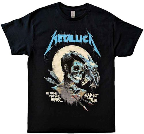 Metallica T Shirt Sad But True Poster Band Logo Nue offiziell Unisex Schwarz M