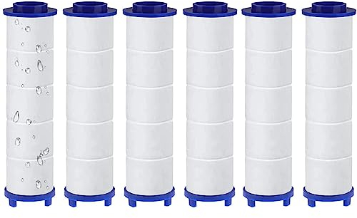 Dokkita 6Pcs Filtres Pommeau Douche (Taille:8 * 2.2cm), Filtre Douche en Coton PP, Filtres pour Douche de Douchette Anti-calcaire, Filtres à Douche Facile à Installer