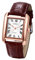 JewelryWe Herrenuhr Vintage Partner Freundschaft Leder Armband Uhr Herren Analog Quarz Armbanduhr Klassische Rechteckige lässige Uhr mit Römischen Ziffern Zifferblatt Geschenk für Männer Braun