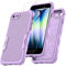Für iPhone SE 2020 iPhone SE 2022 Hülle iPhone 8/7 Hülle, Stoßfest Rugged Hülle mit 9H Displayschutz-Glas Fallschutz Handyhülle iPhone SE 2020 TPU Outdoor Case mit Kameraschutz für iPhone 8 (Lila)