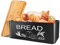 JIGUOOR Black Bread Bin, Large Space Saving Vertical Metal Bread Box with Bamboo Cutting Board Lid, Holds 2 Loaves, Farmhouse Bread Bins for Kitchen Bread Storage, Dry food, Kitchen Parts Box