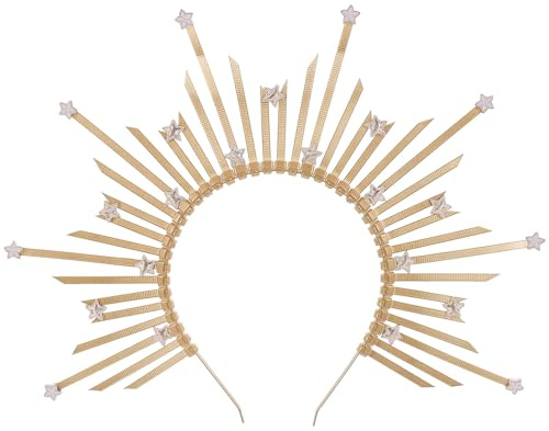 Abaodam Sonnenstirnband Gold Göttin Kopfschmuck Haarreif Mit Zacken Halloween Stirnband Für Frauen Cosplay Haarschmuck Leicht Für Party Fotoshooting Retro-Event Und Weihnachtsfeier