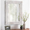 HLFMVWE Wandspiegel mit rustikalem Holzrahmen, rechteckiger Spiegel, Vintage-Hängespiegel für Schlafzimmer, Badezimmer, Wohnzimmer, Bauernhaus, Wanddekoration, weiß, klein, 40,6 x 30,5 cm