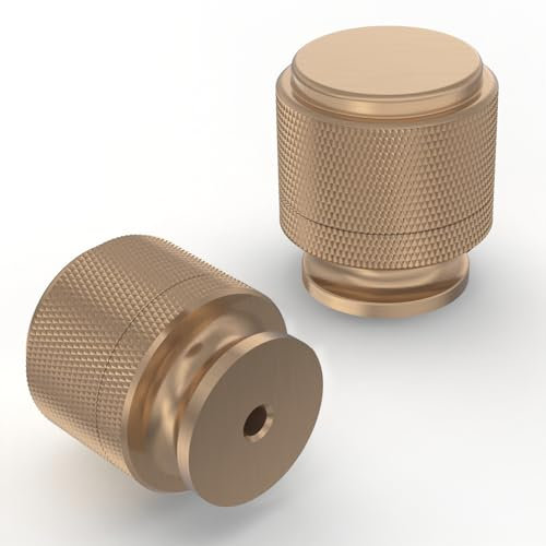 9BUILD 10 Pack Dark Champagne Bronze Drawer Knobs - Cabinet, Cupboard, Kitchen Door, Dresser, Wardrobe Knobs - Single Hole