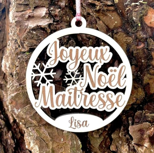 Weihnachtskugel, Frohe Weihnachten, Lehrerin, Weihnachtsgeschenk, personalisierbar mit dem Vornamen Ihrer Wahl