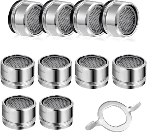 Ruayia M24 Wassersparend Strahlregler, 10 Stück - Anti Kalk Wasserhahn Sieb mit Edelstahl & ABS Filter inkl, Wasserhahn sieb Einsatz für Wasserhähne mit 10 Dichtung und 1 Verchromten Schlüssel