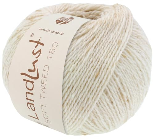 LANA GROSSA Landlust Soft Tweed 180 | Klassisch verzwirntes Tweedgarn aus Schurwolle mit mehrfarbigen Noppen | Handstrickgarn aus 100% Merinowolle | 50g Wolle zum Stricken & Häkeln | 180m Garn FB101