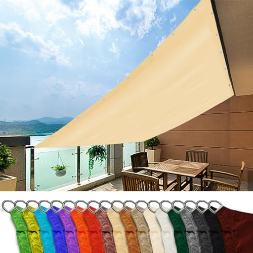 Balkon Zaunblende Sichtschutz 4x10m, Sonnenschutz Schutz UV Schutz Sonnenschutz Segeltuchl TerrassenüBerdachung für HüHnerstall Strand Pool， hellgelb