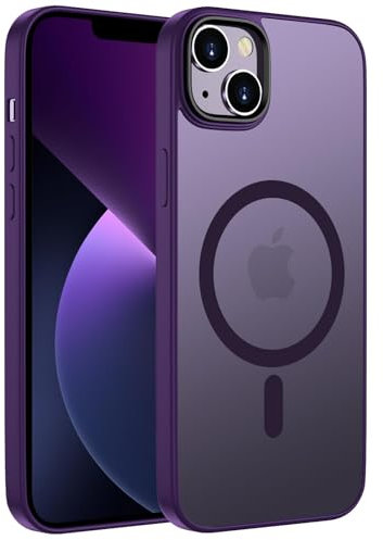 ORDA Magnetisch für iPhone 13 Hülle 6.1 Zoll Kompatibel mit MagSafe, Handyhülle für iPhone 13 Durchscheinende Matt Rückseite Dünn Stoßfest Schutzhülle Lila
