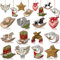 Memorywuu Western-Weihnachtsschmuck, Cowboy-Weihnachtsbaumschmuck, Cowboyhut, Stiefel, Sheriff-Abzeichen, Weihnachtskugeln, Pferd, Rinder, Holzausschnitte für Baum, Zuhause, Kranz, Party