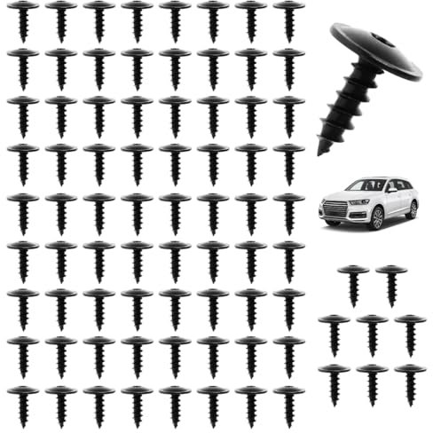 80 Pezzi Viti Autofilettanti M5 X 16 mm, Torx Testa Tonda per Legno Nere, per Automotive, Elettrodomestici, Mobili, Elettronica