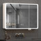 Buildonely Spiegelschrank Bad mit Beleuchtung, Badschrank mit Antibeschlag-Funktion und Türen, Touchscreen-Steuerung, Doppeltür, 100 x 70 cm, Aluminiumlegierung