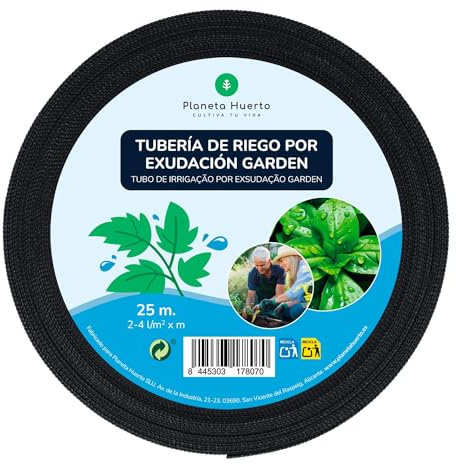 PLANETA HUERTO | Rollo Exudación Garden 25 m – Sistema de Riego Sostenible para Césped y Jardines