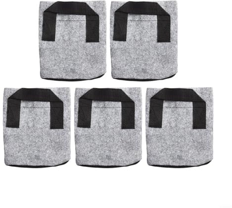 SMZhomeone Lot de 5 sacs de culture ronds en tissu non tissé épais pour légumes, fleurs, décoration d'intérieur (7 litres)