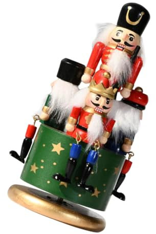 OFFSCH Caja De Giratoria De Nutcracker Decoración Navideña Verde Adorno De Escritorio Musical para